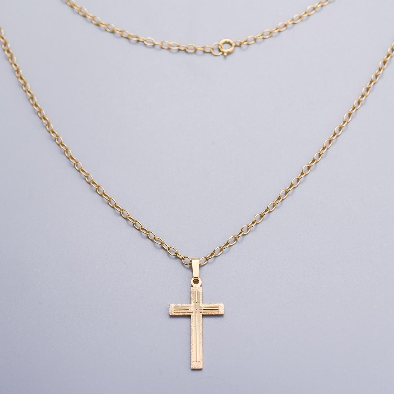 9K Gold Cross Pendant Necklace