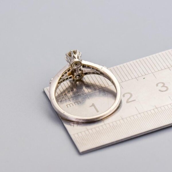 Platinum Antique Two Stone Diamond Ring