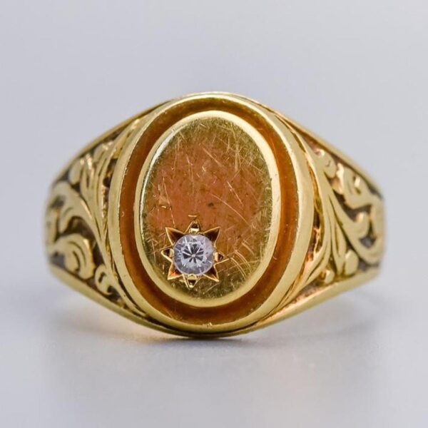 Solid 14K Gold Oval Signet Ring