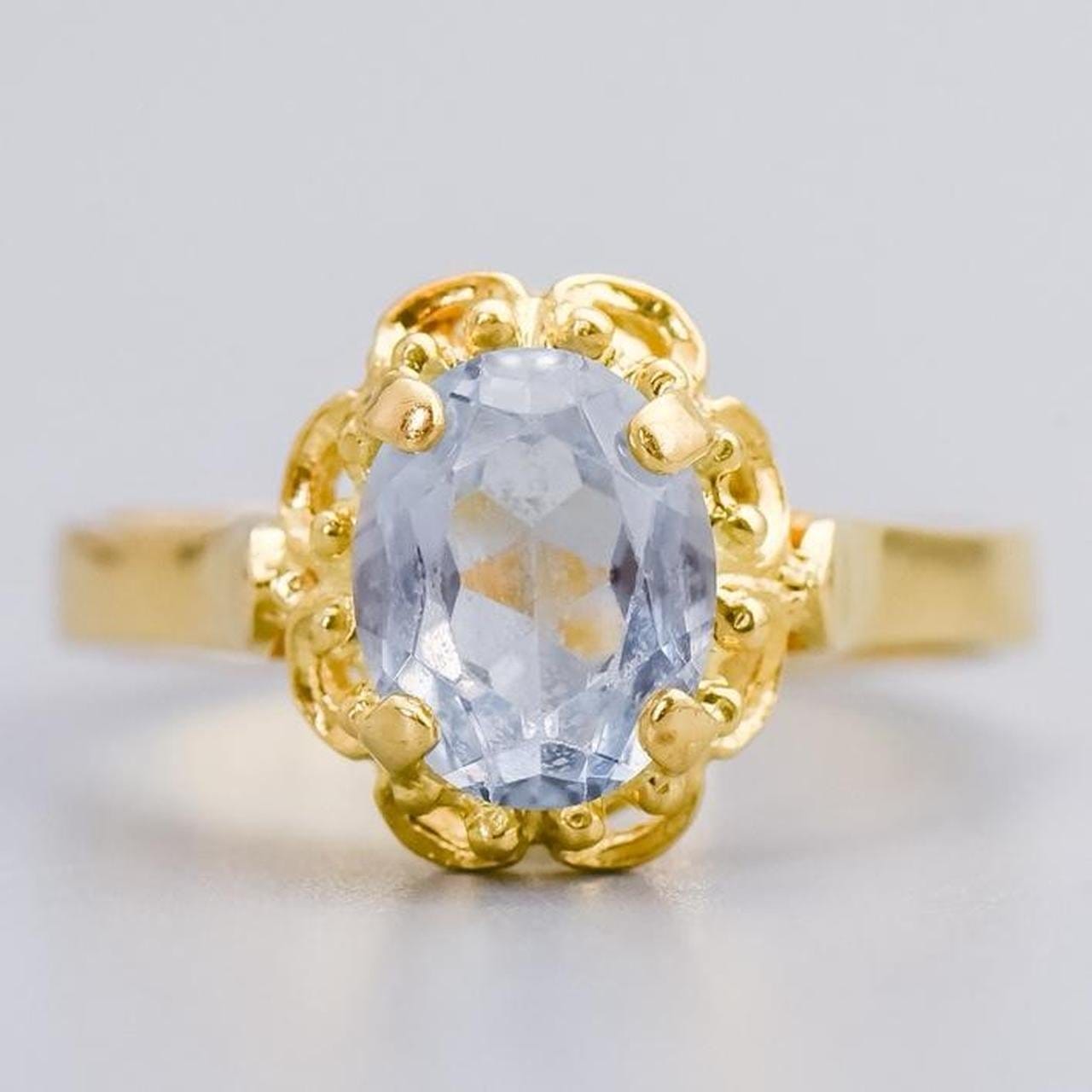 18K Gold Aquamarine Ring