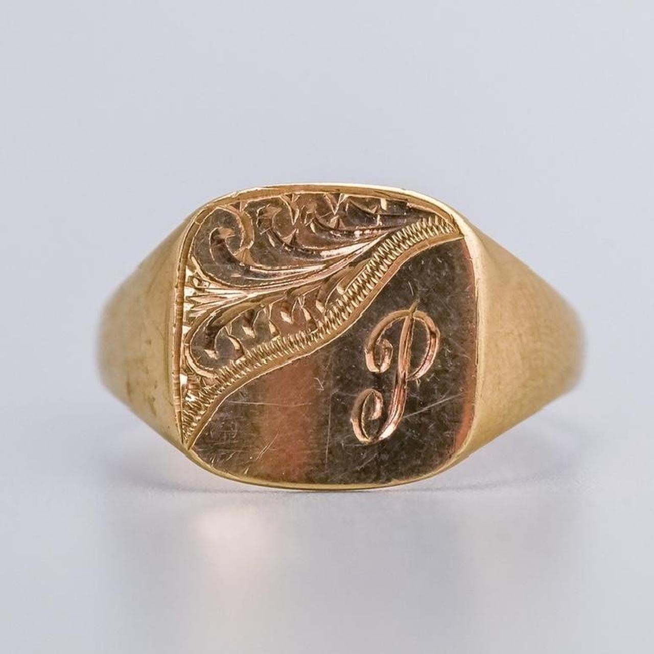 9K Gold Square Signet Ring