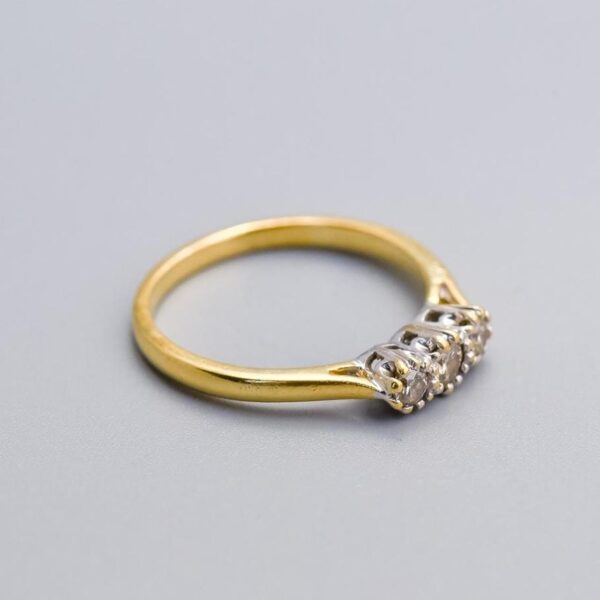 18K Gold Diamond Trilogy Ring