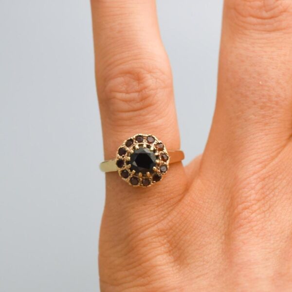 9K Gold Garnet Cluster Ring