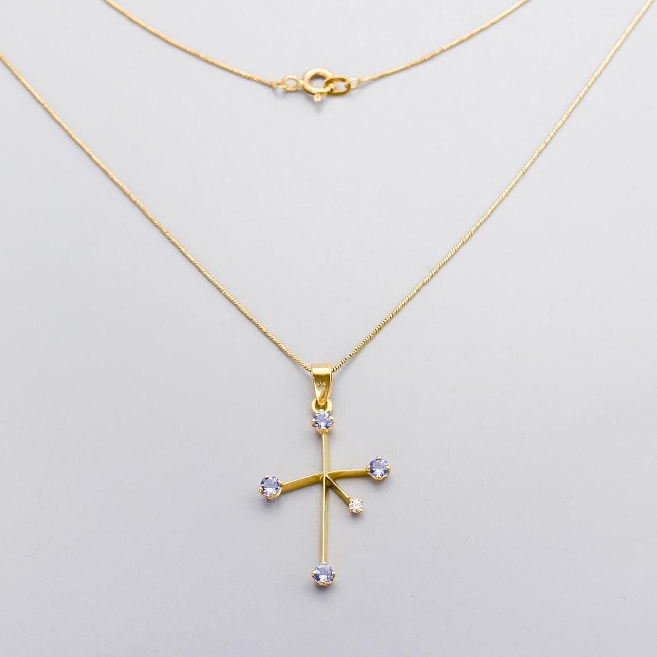 18K Gold Southern Cross Constellation Necklace