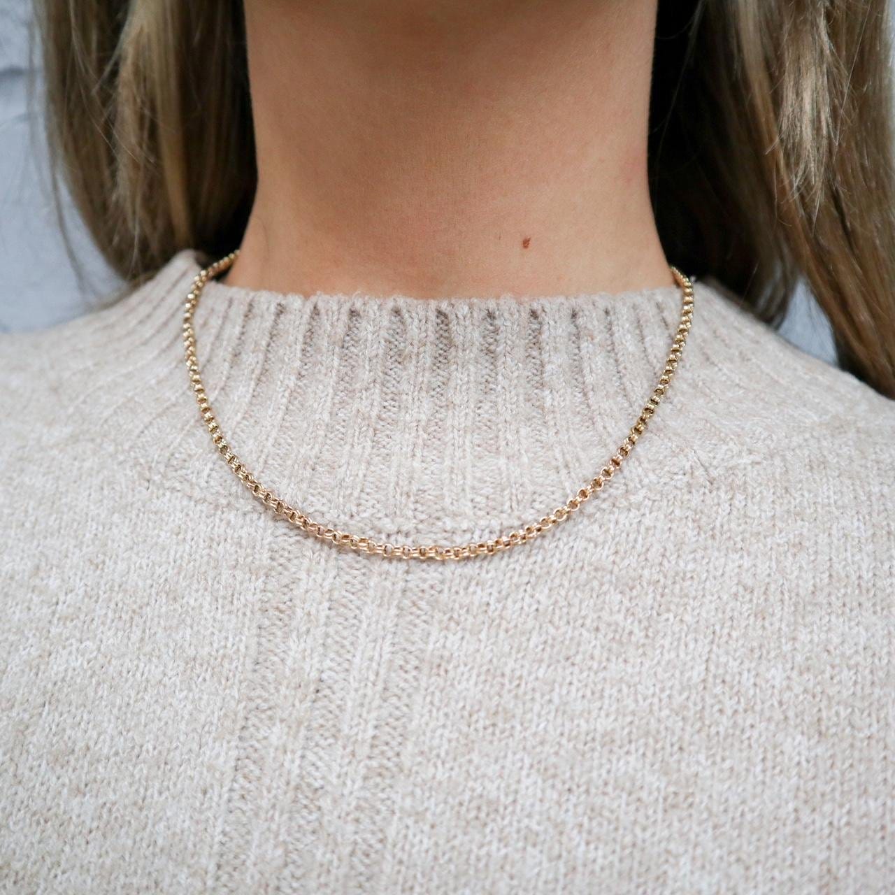 9K Gold Antique Belcher Chain Necklace