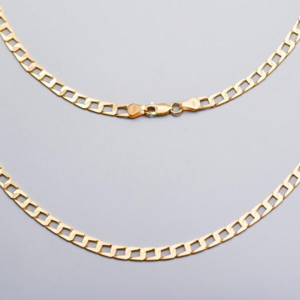 9K Gold Square Curb Chain Necklace