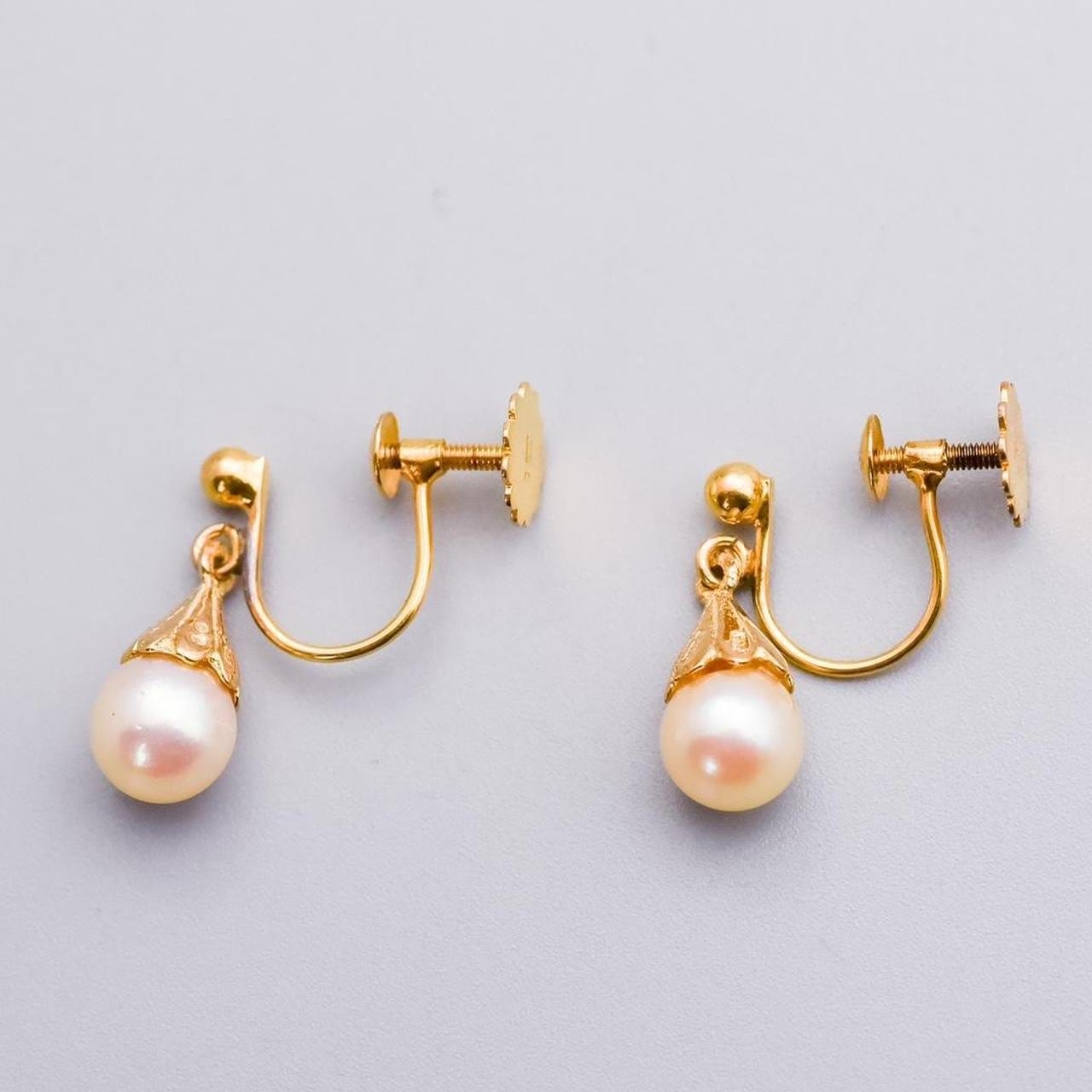 9K Gold Dangly Pearl Earrings