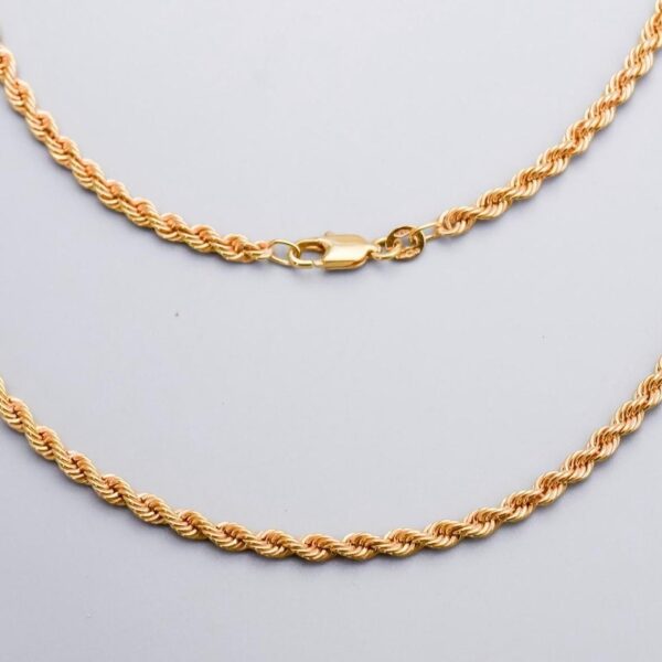 9K Gold Rope Chain Necklace