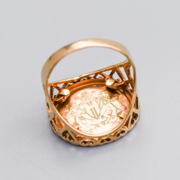 Solid 9K Gold St. George Coin Ring