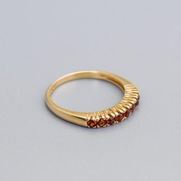 9K Gold Red Garnet Ring