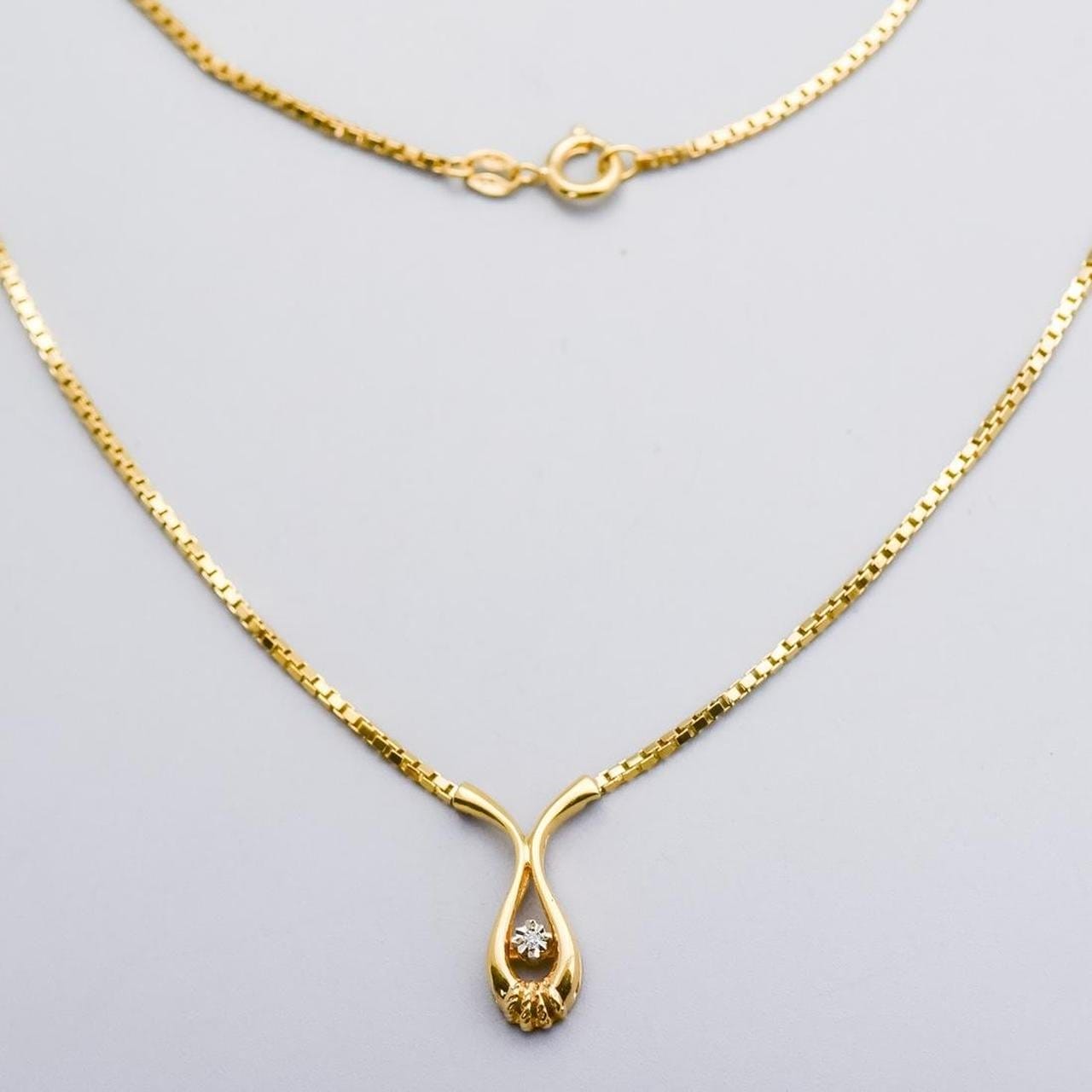 9K Gold Diamond Y-Drop Necklace