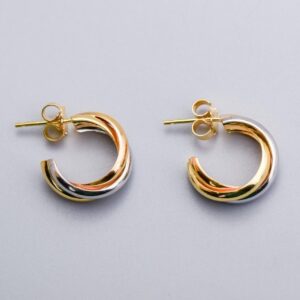 18K Gold Twisted Hoop Earrings