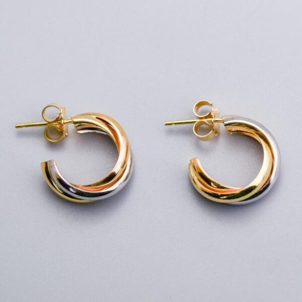 18K Gold Twisted Hoop Earrings