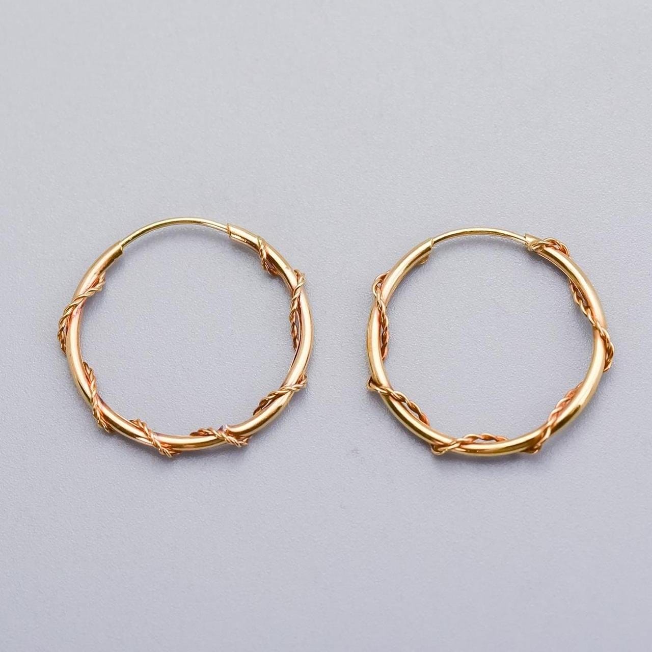 9K Gold Twisted Hoop Earrings