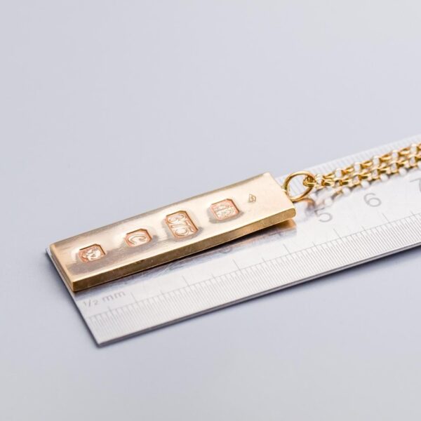 9K Gold Queen Elizabeth Silver Jubilee Ingot Necklace