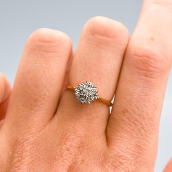 9K Gold Diamond Cluster Ring