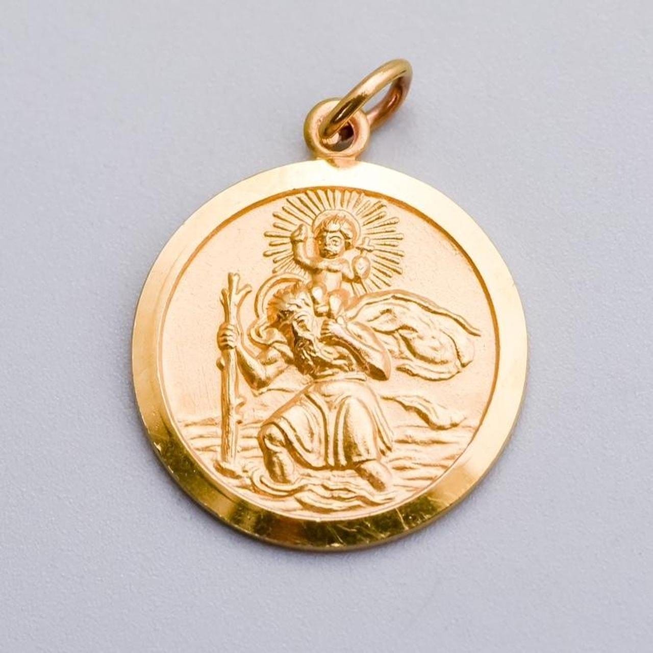 9K Gold St. Christopher Pendant