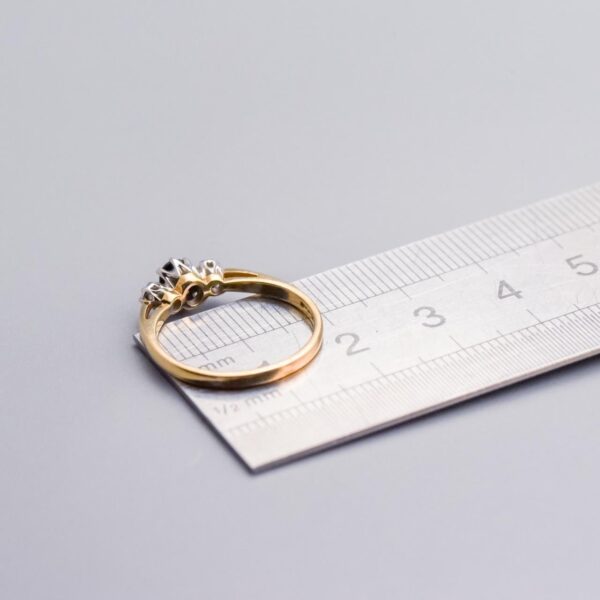 9K Gold Sapphire and Diamond Ring