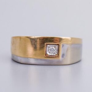 9K Gold Two Tone Diamond Ring