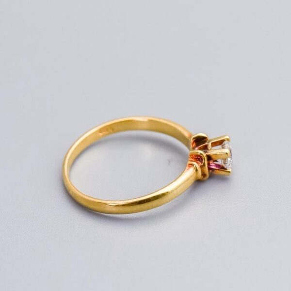 18K Gold Solitaire Diamond Ring