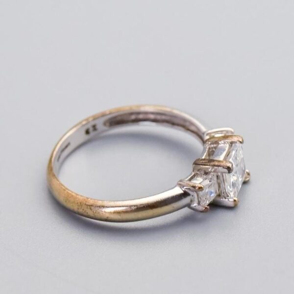 9K Gold CZ Trilogy Ring