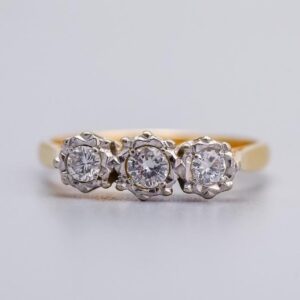 18K Gold Diamond Trilogy Ring
