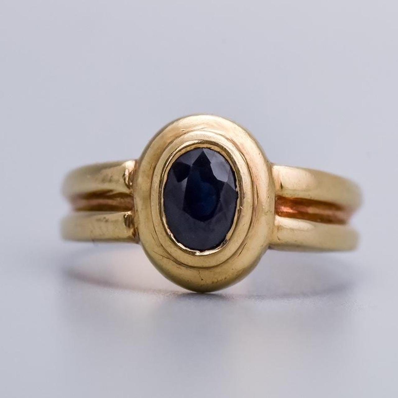 9K Gold Sapphire Ring