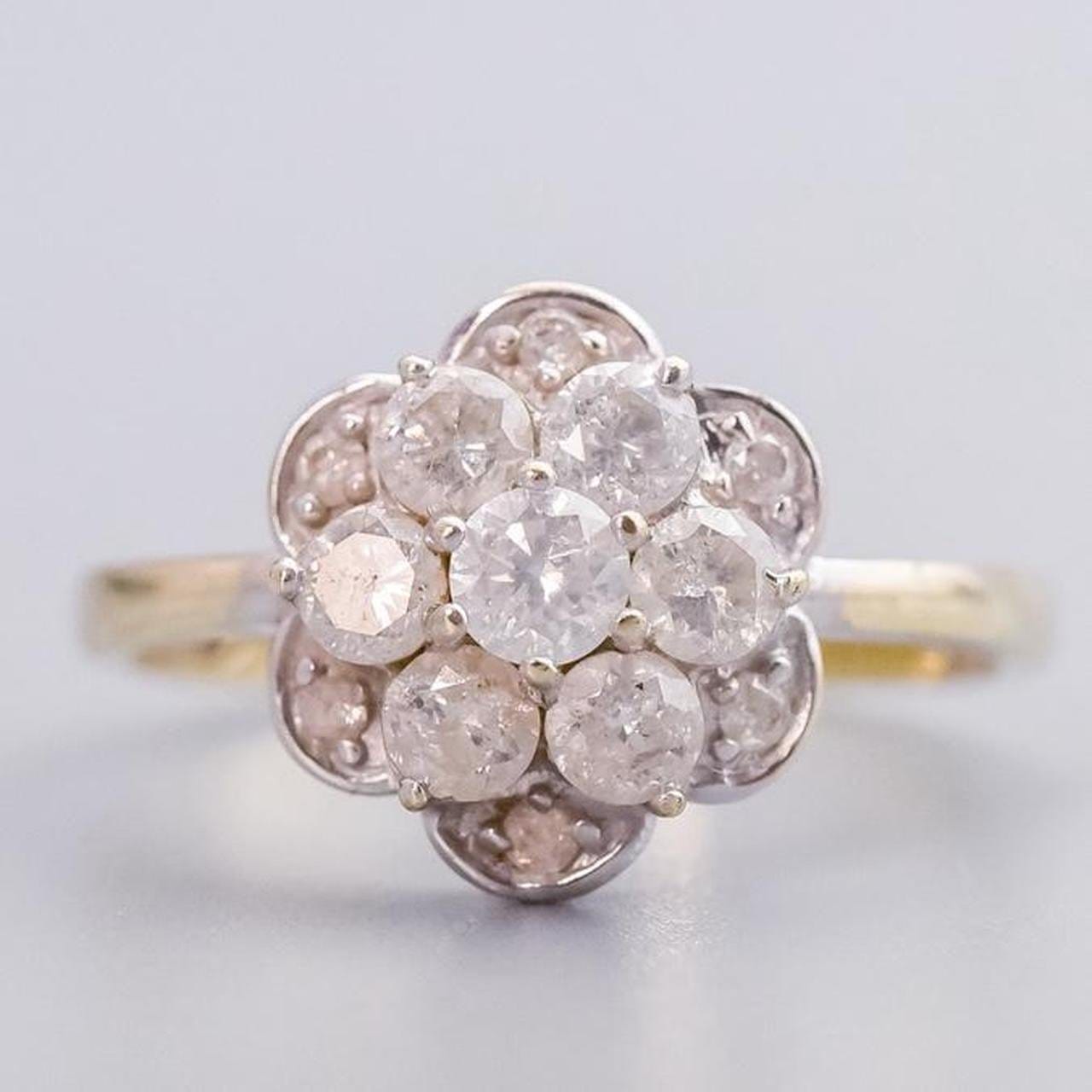 9K Gold Diamond Cluster Ring