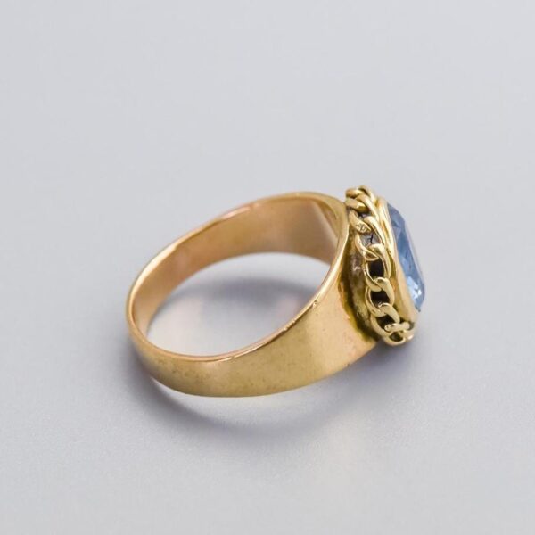 9K Gold Blue Topaz Ring