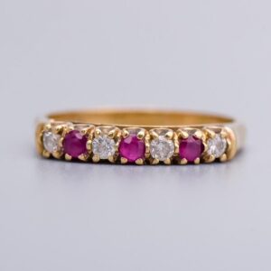9K Gold Ruby and Diamond Ring