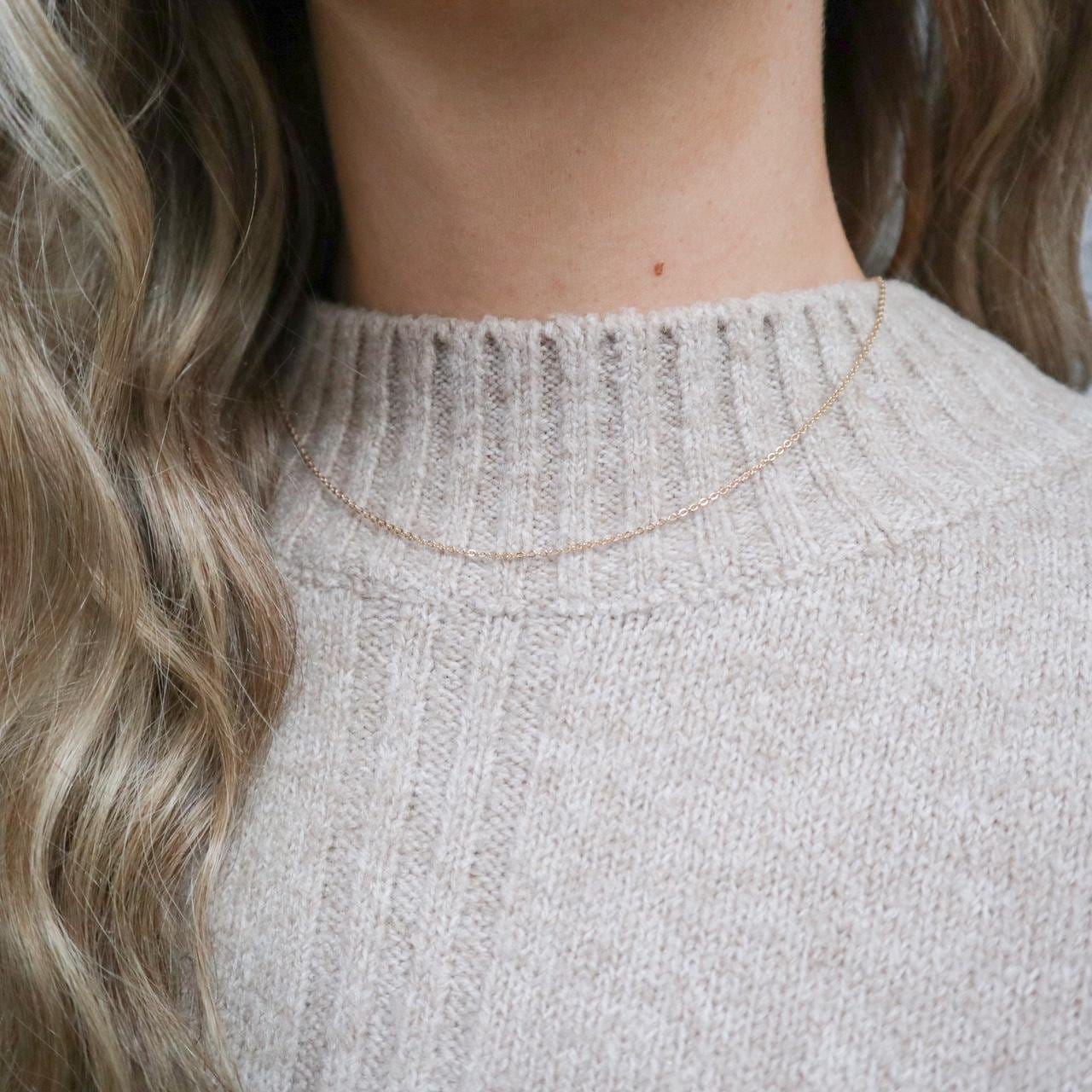9K Gold Fine Cable Chain Necklace
