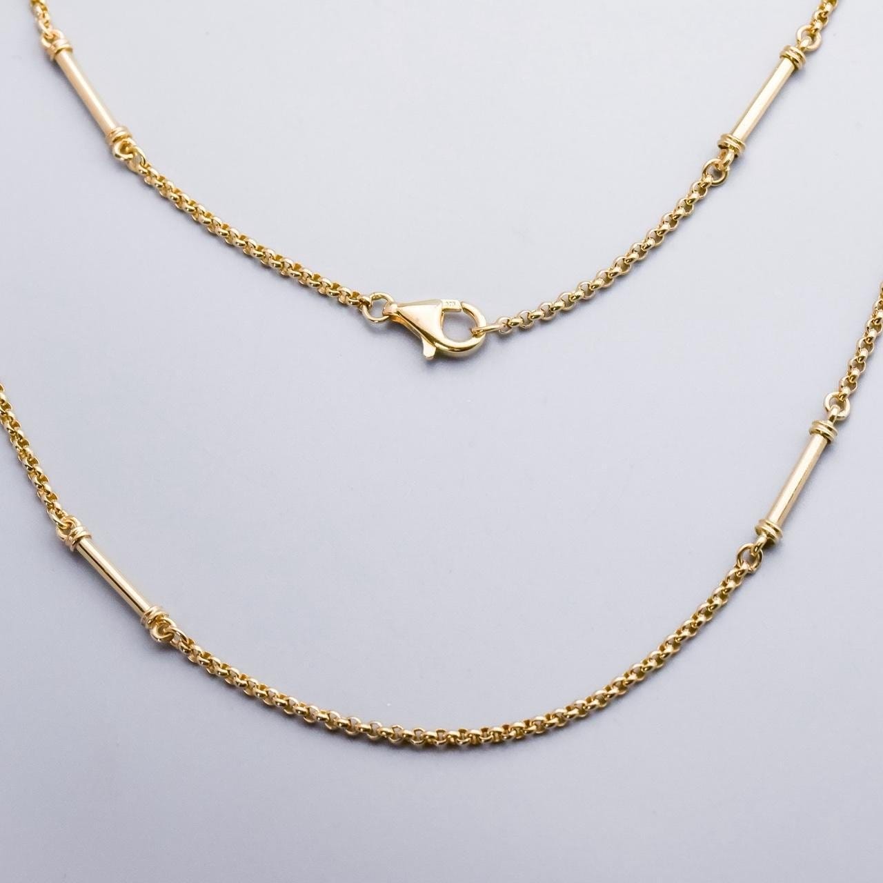 9K Gold Bar & Link Chain Necklace