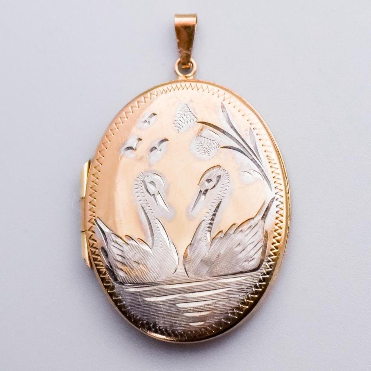 9K Gold Two-Tone Bird Locket