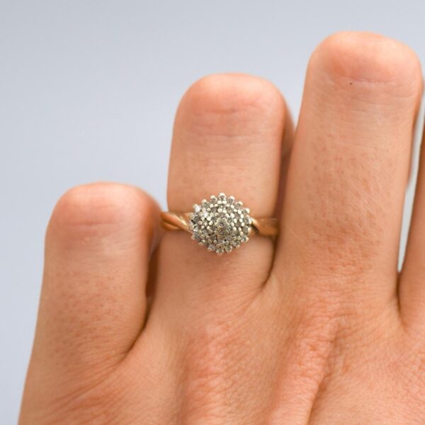 9K Gold Diamond Cluster Ring
