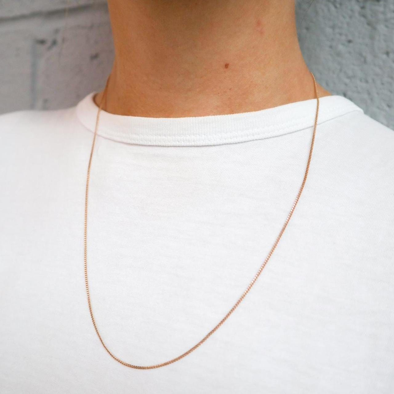 9K Rose Gold Fine Curb Chain Necklace
