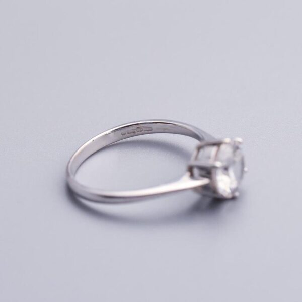 9K White Gold CZ Solitaire Ring
