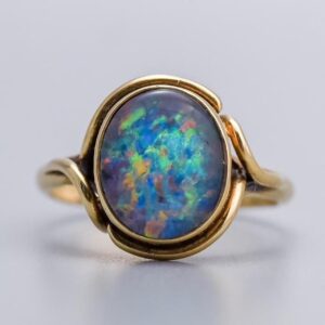 9K Gold Opal Triplet Ring