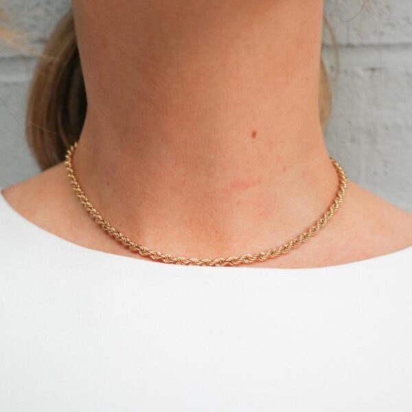 9K Gold Rope Chain Necklace