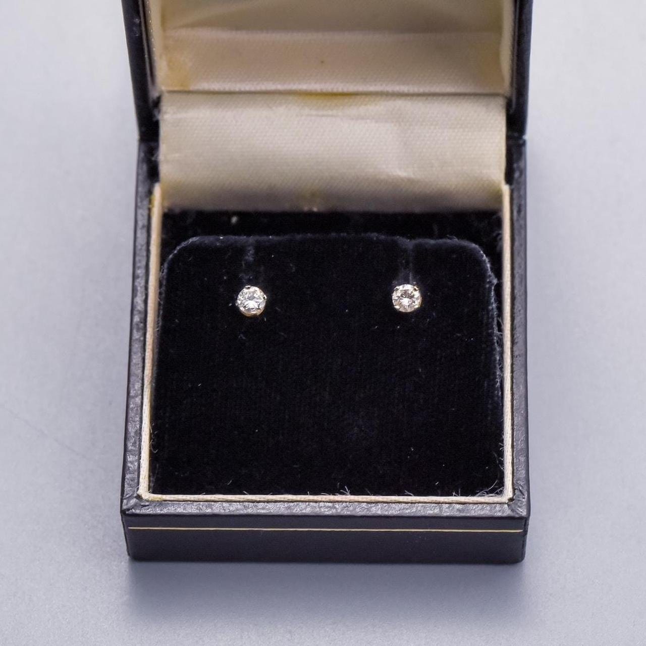 9K Gold Diamond Stud Earrings