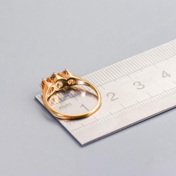 18K Gold Antique Diamond Trilogy Ring