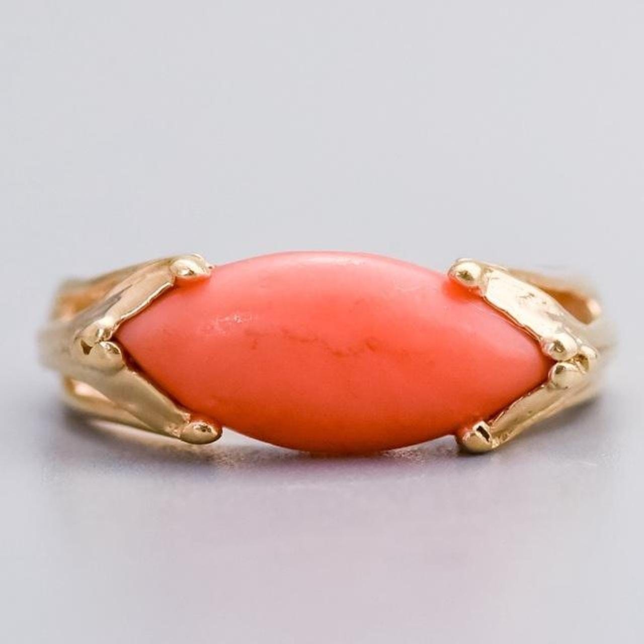 10K Gold Coral Ring