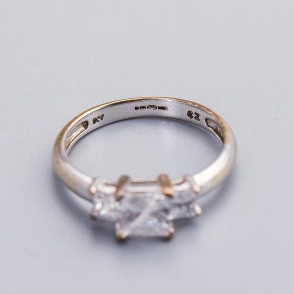 9K Gold CZ Trilogy Ring