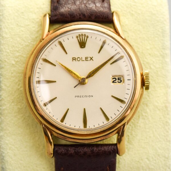 Antique Rolex Precision 1960s 9k Gold Manual Winding 34mm