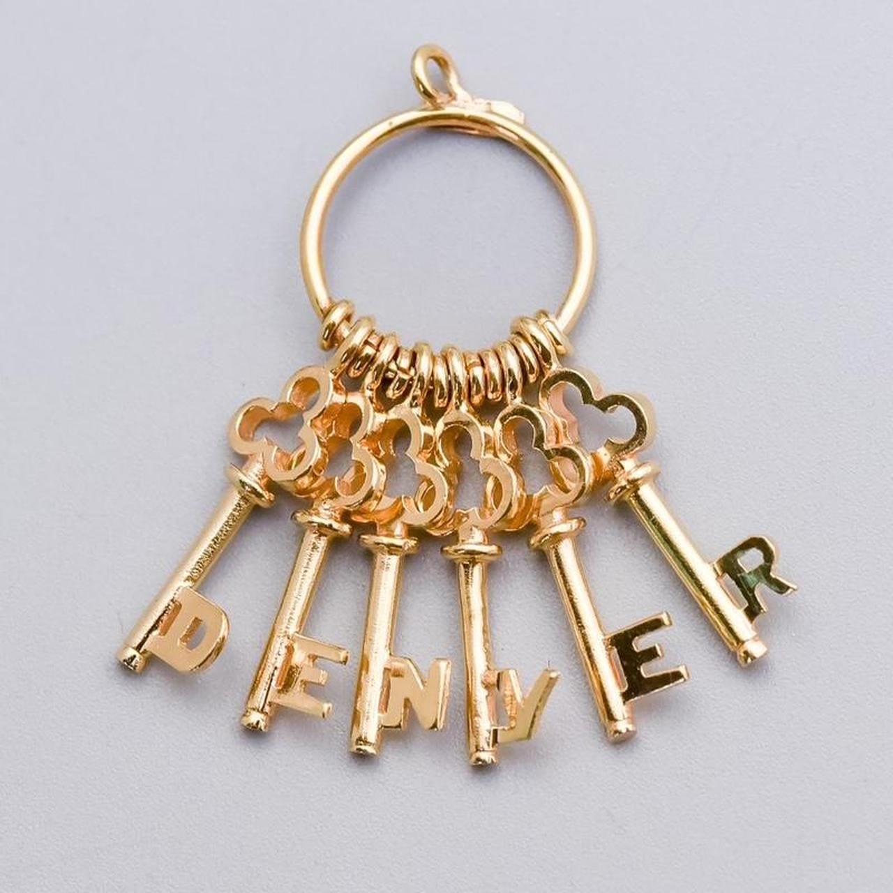 14K Gold Key Bunch Pendant