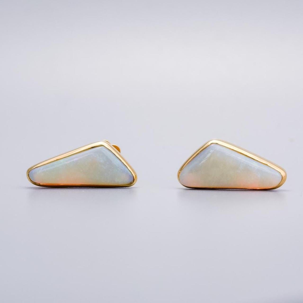 18K Gold Abstract Opal Earrings