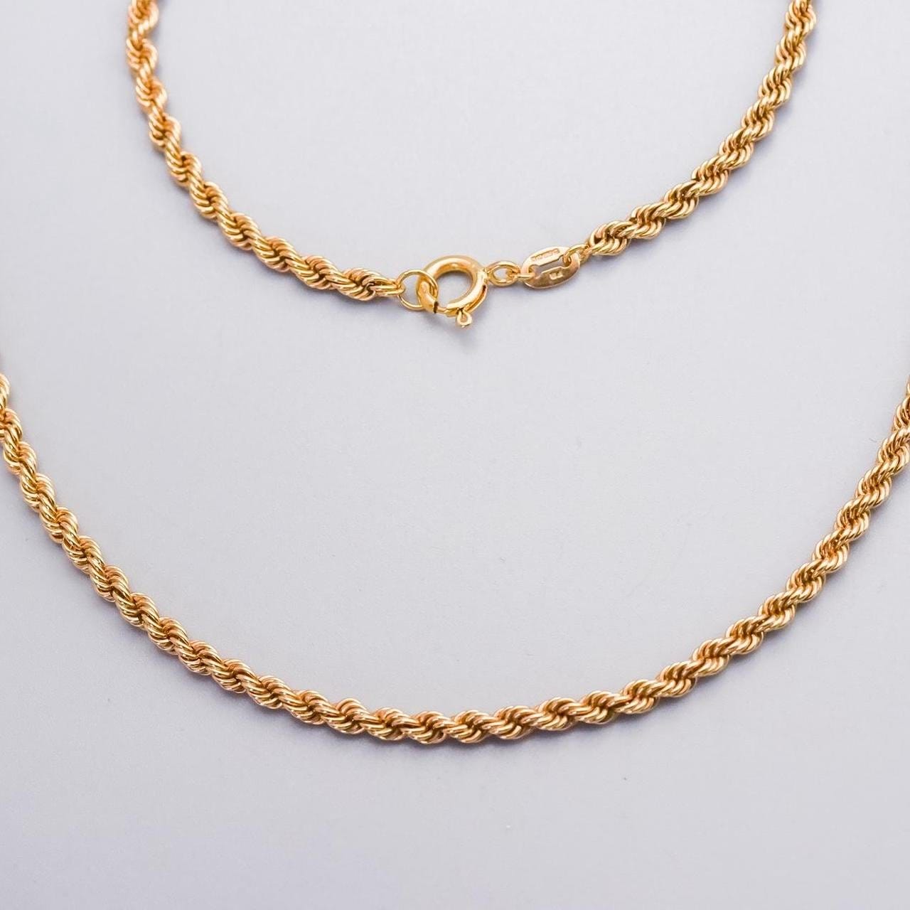 9K Gold Rope Chain Necklace