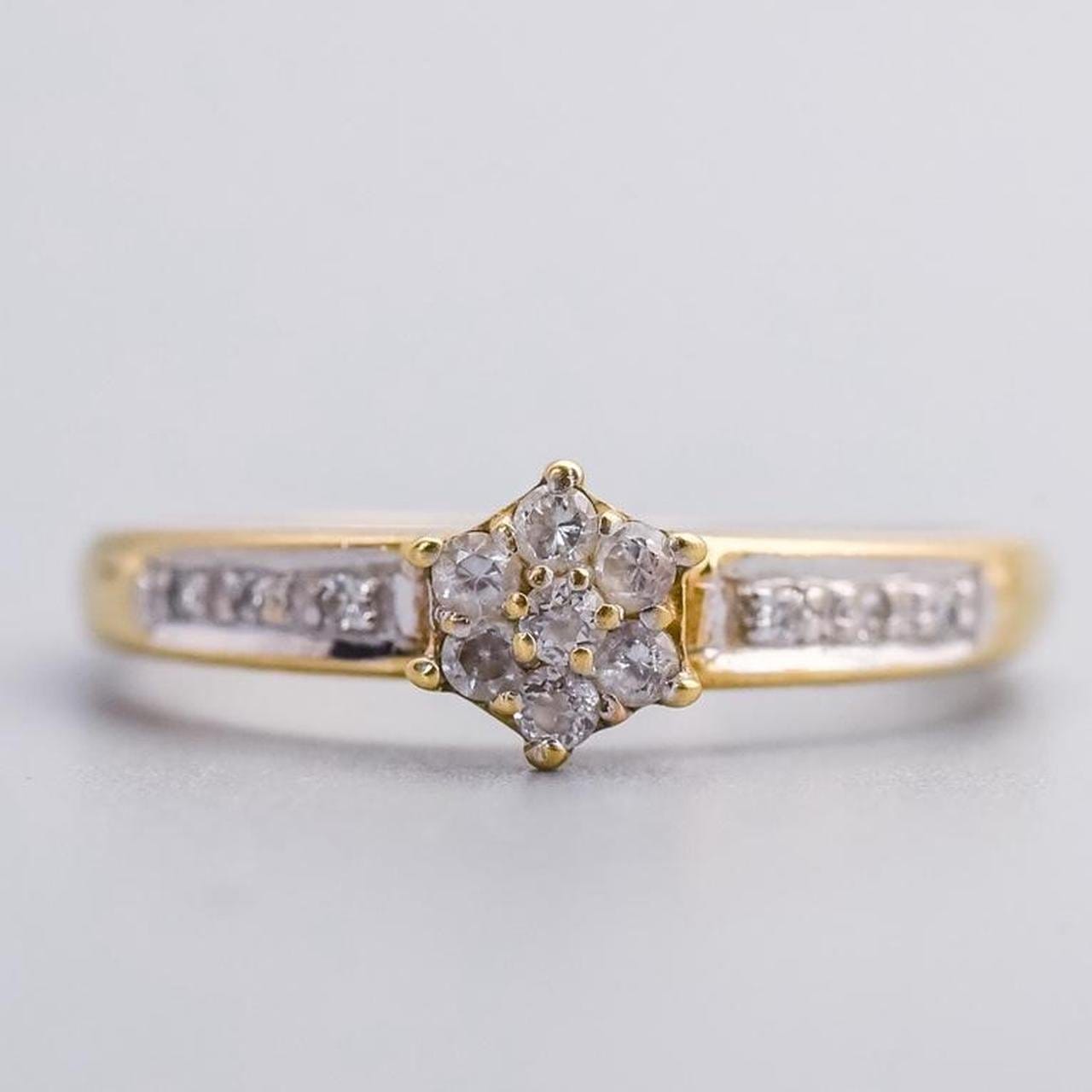 9K Gold CZ Cluster Ring
