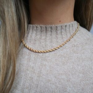 9K Gold Rope Chain Necklace