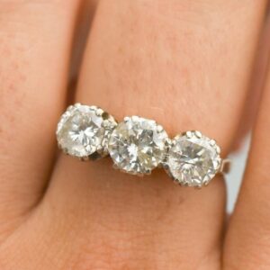 18K Gold Diamond Trilogy Ring