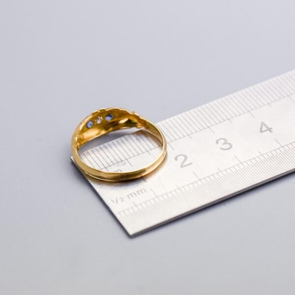 18K Gold Antique Sapphire and Diamond Ring